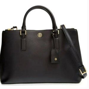 Tory Burch Robinson Double Zip Tote - Black